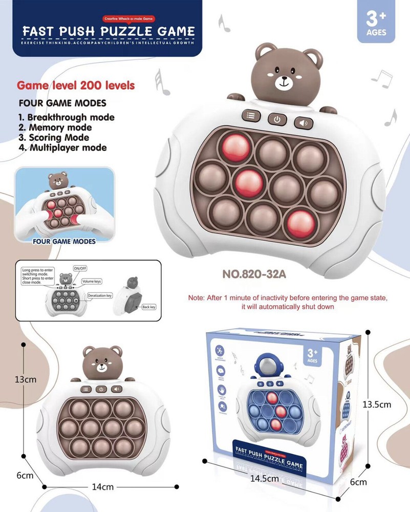 Pop Push it Game Controller Sensory Fidget Toy Electronic Whack Mole