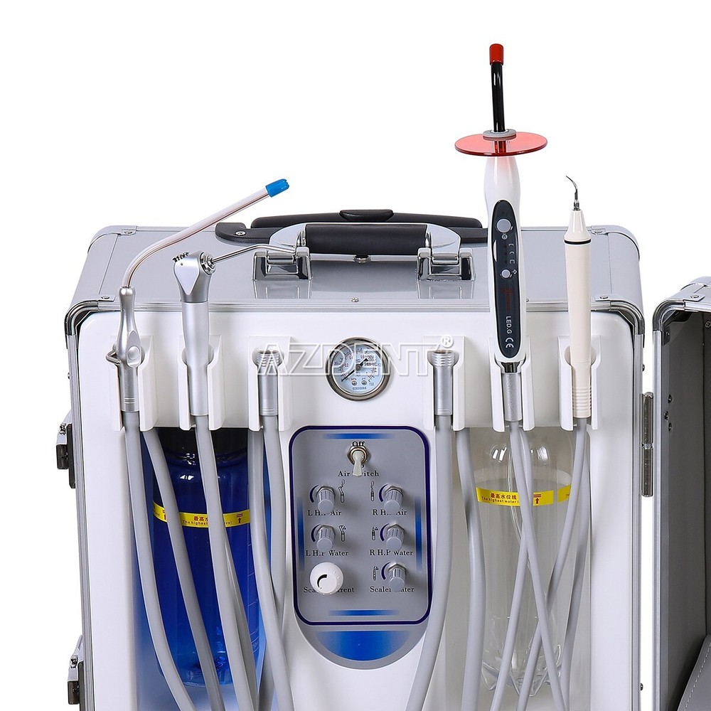 Dental Portable Mobile Delivery Unit System Air Compressor Curing Light Scaler