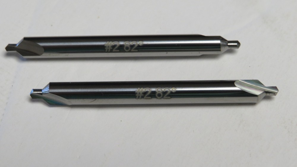 HERTEL #2 82º 3/16" BODY DIAM SOLID CARBIDE COMBO DRILL & COUNTERSINK**2-PACK**