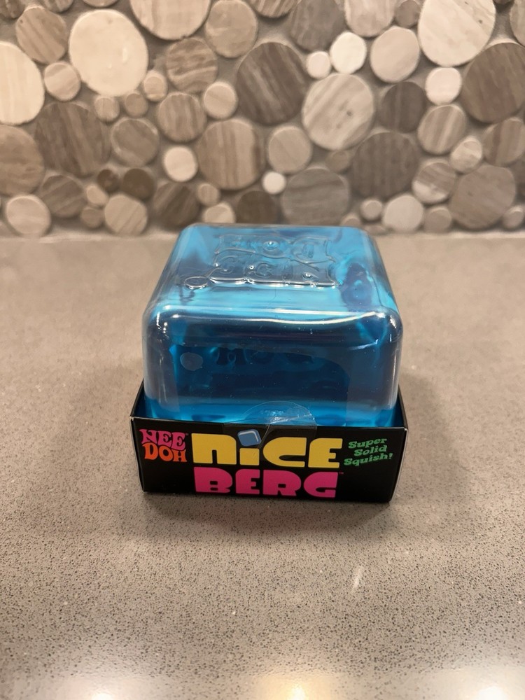 NeeDoh Nice Berg Blue XL Giant Niceberg Solid Squish Cube Ice Block - IN HAND