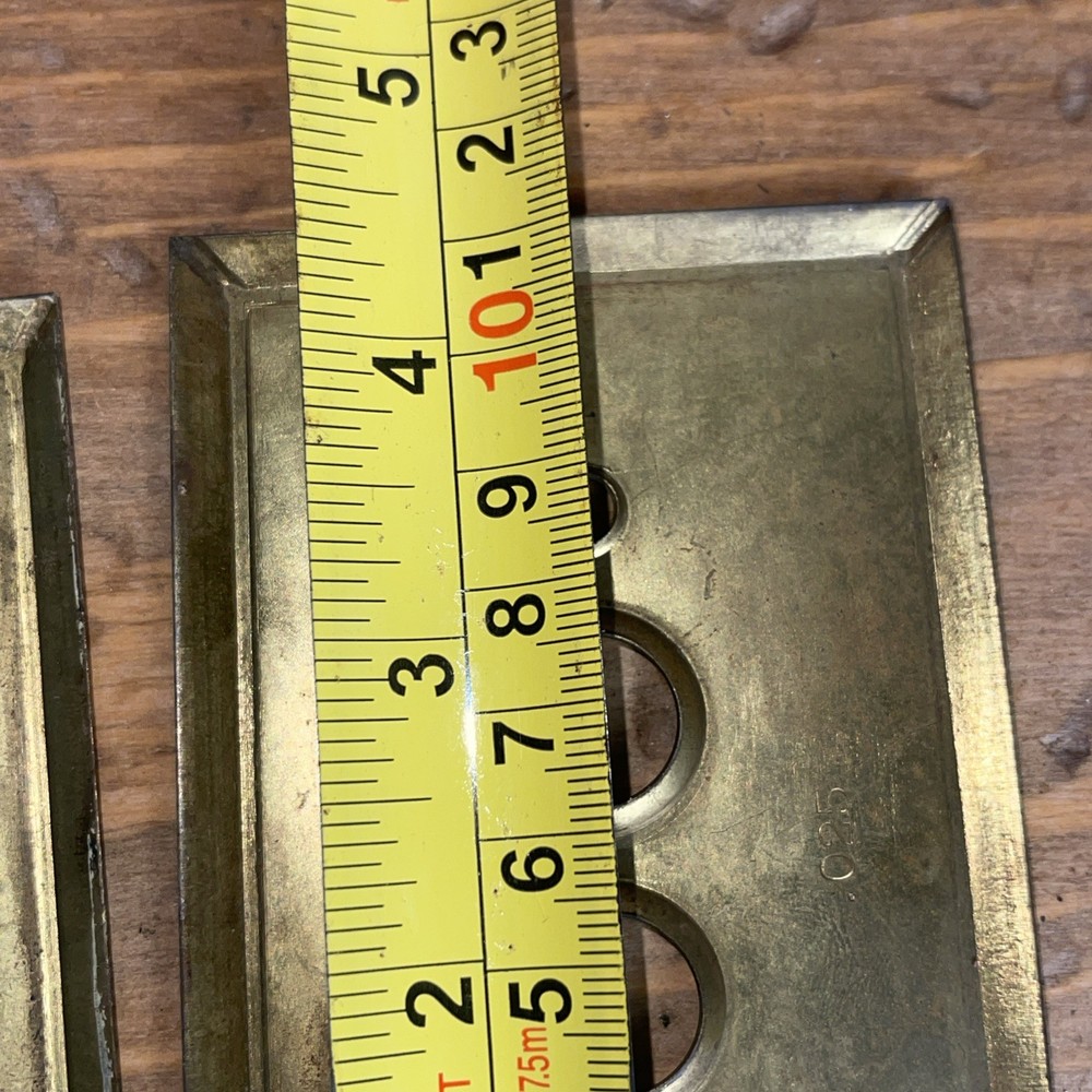 3 Vtg Antique Brass Push Button Switch Plate Box Cover