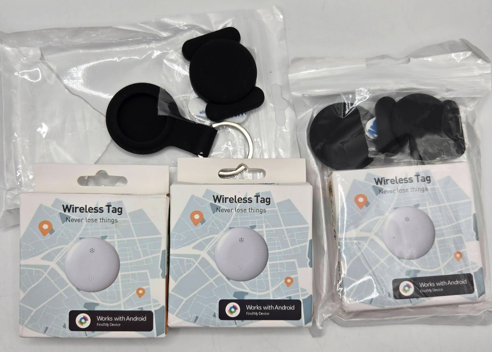 3 - Android Wireless Tag Smart Bluetooth Trackers - Works with Android NIB Black