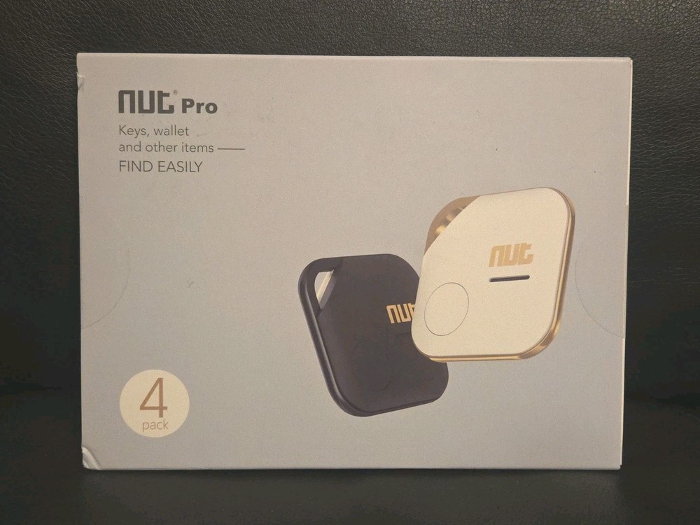 Nut Pro 4pk Key Finder Tag, Bluetooth Tracker Item Locator - iOS & Android NEW