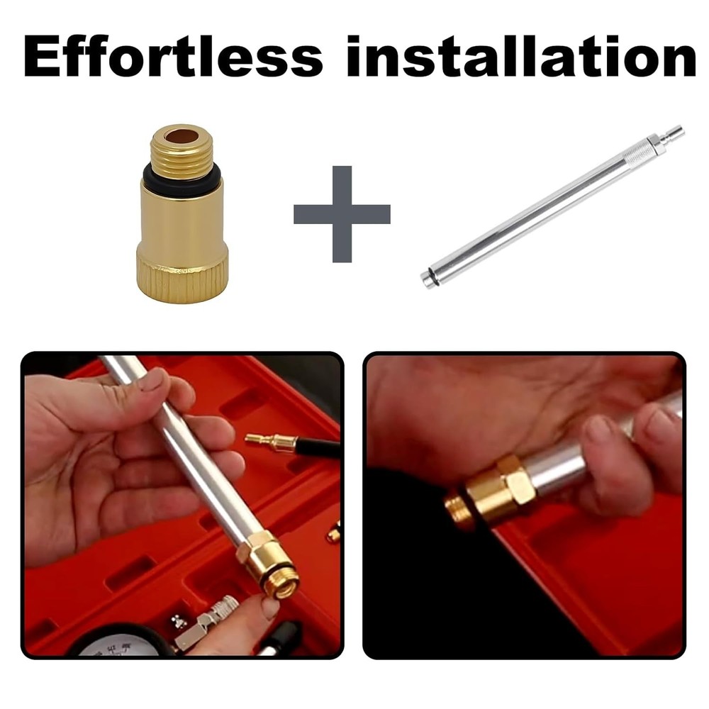 14mm Spark Plug Adapter Tool Kit - Leak-Proof Compression Tester for All Engines