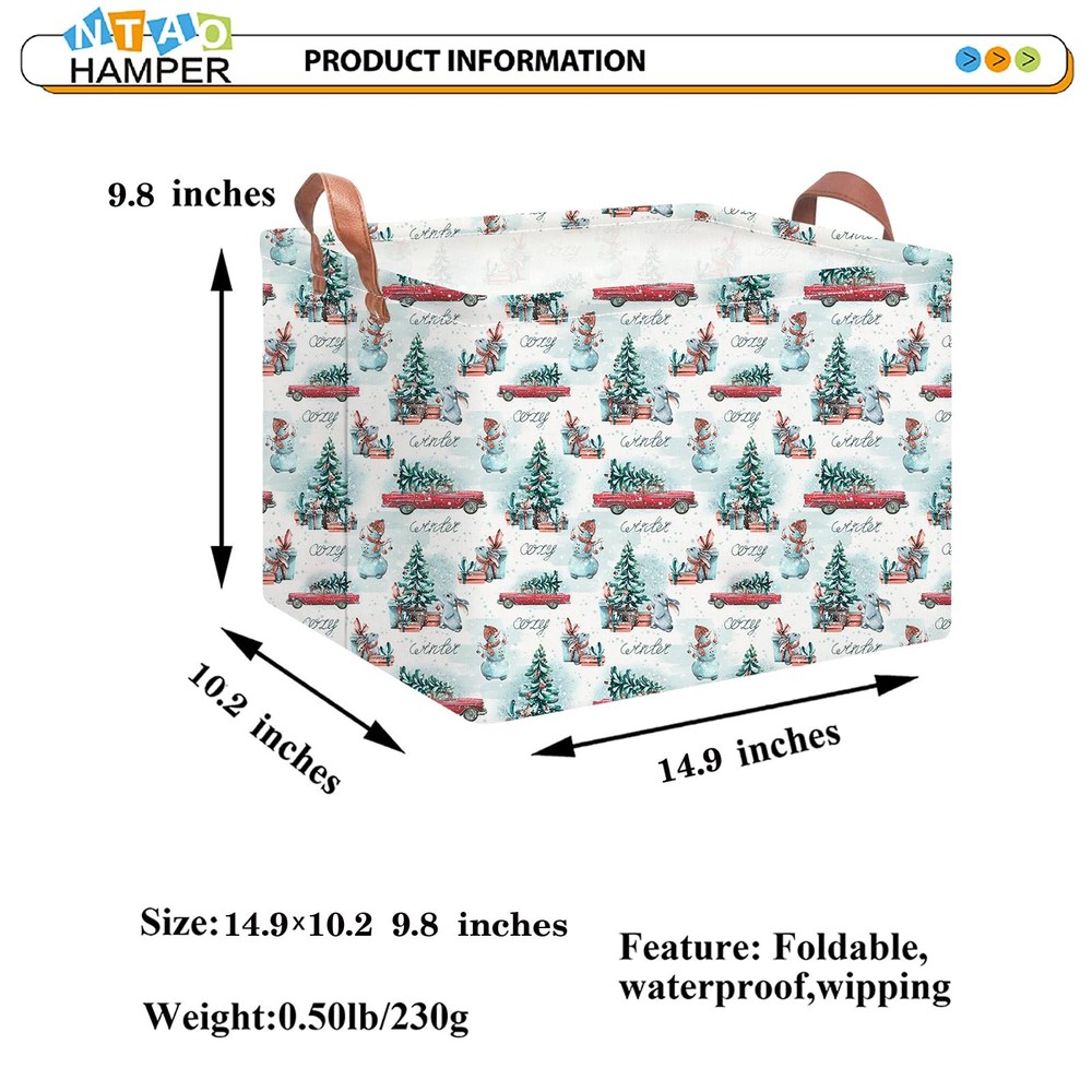 NTAOHAMPER Rectangular Storage Baskets，Gift Basket,Book Box,Room Decor(Car Ch...