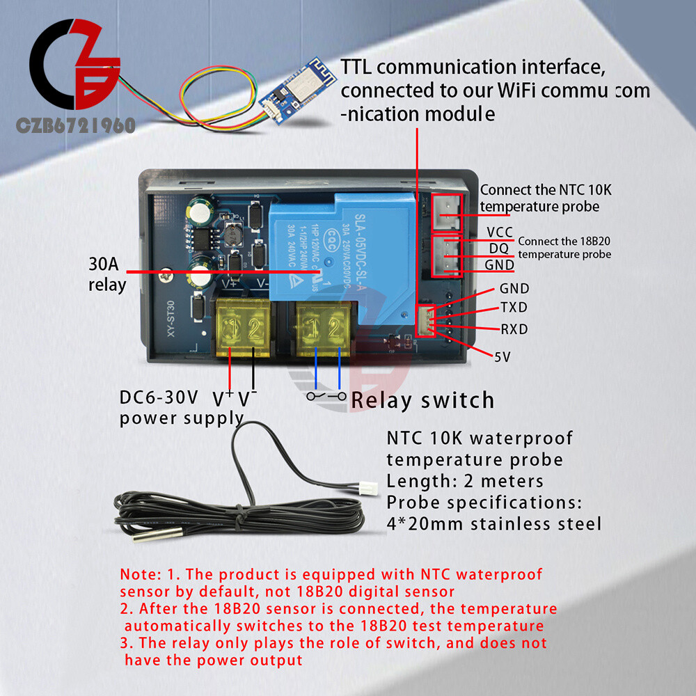 WIFI Remote Thermostat Digital Smart Automatic Temperature Controller with Probe