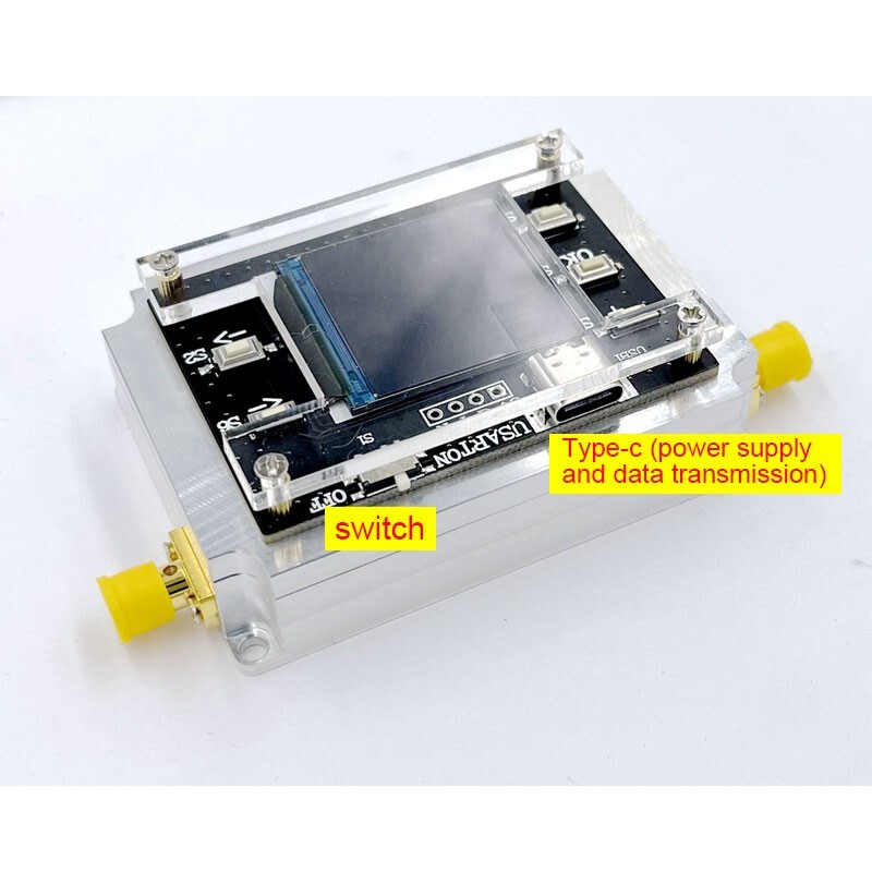 DC-8GHz Digital Programmable Attenuator Isolation Attenuator 1.3-in TFT Screen
