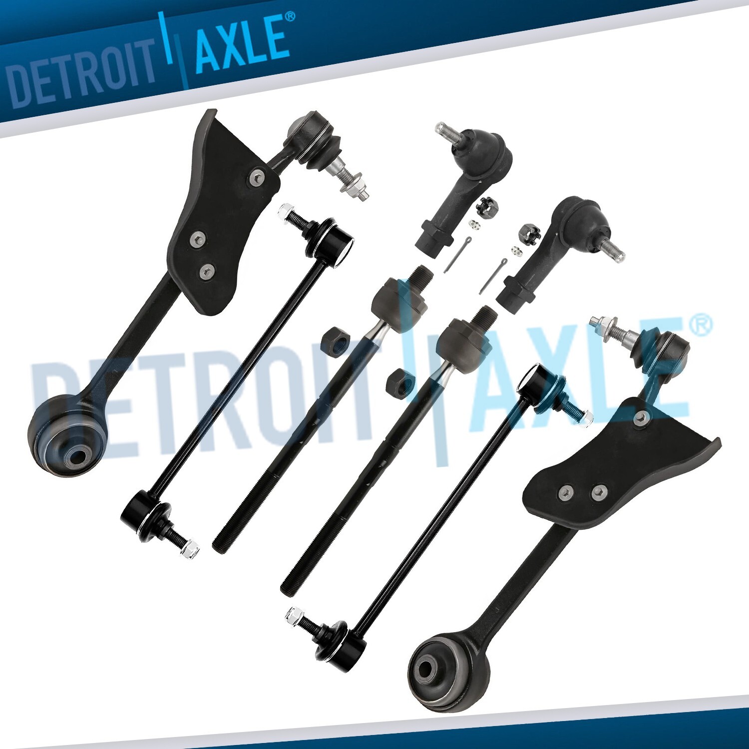 Front Lower Forward Control Arms Sway Bars Tie Rods for 2015 - 2019 Ford Mustang