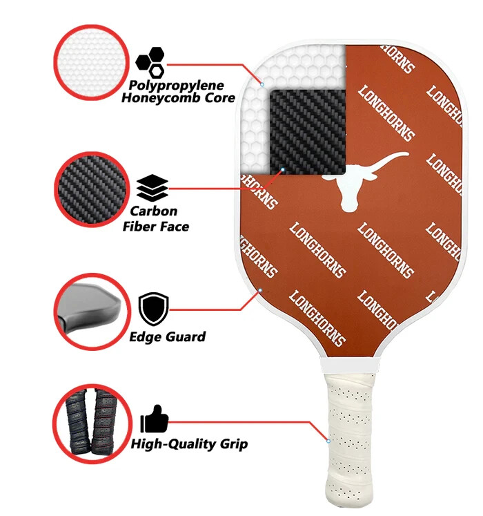 Parrot Paddles Texas Longhorns Pickleball Paddle 12MM Thick (New)