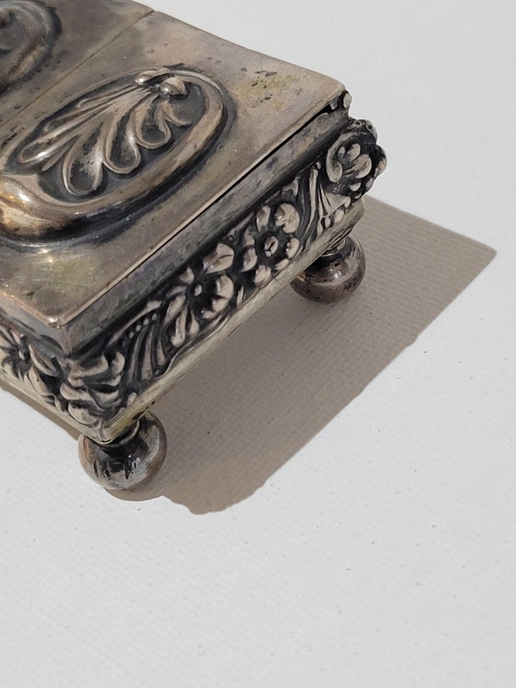 Antique German Solid Silver Double Snuff Box, Circa 1853