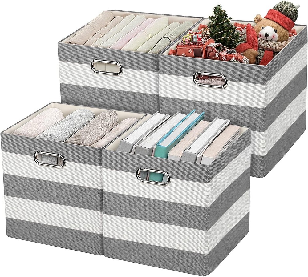 3X Thicker Storage Bins Storage Cubes 13×13 Fabric Storage Boxes Foldable