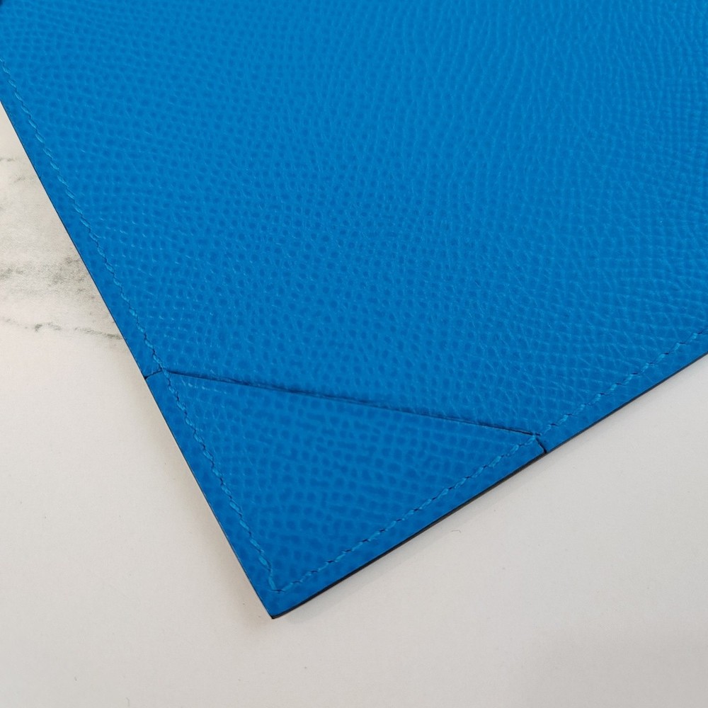 HERMES Ulysse Mini Notebook Cover Blue Leather With Notebook New