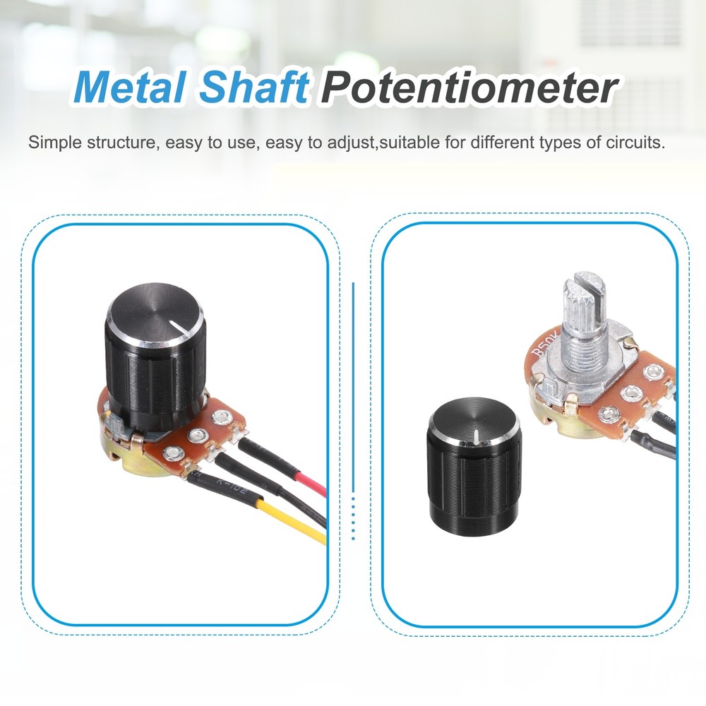 3Pcs WH-148 Potentiometer 3Pins B50K±20% Ohm Variable Resistor with 3 Knobs