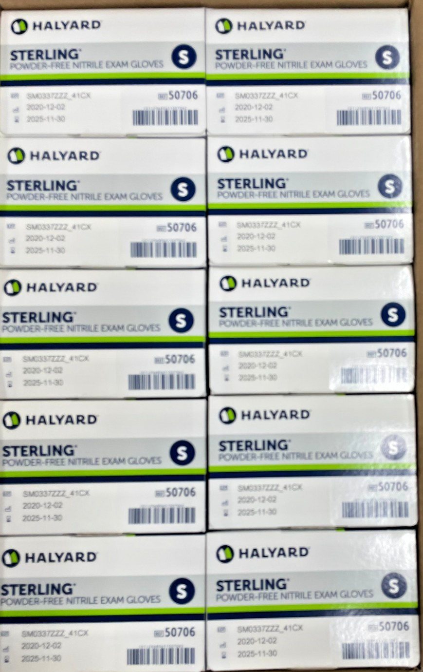 Halyard Sterling Nitrile Gloves Small case of 2000