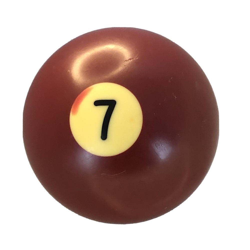 Used Individual  Pool Ball Solid  Maroon 7 Replacement Billiards 21/4"