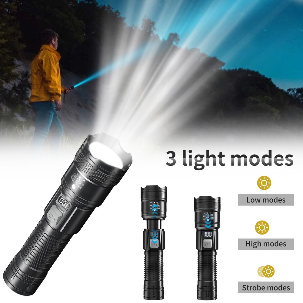 Multifunction Super Bright LED Tactical Flashlight Rechargeable LED Work Light