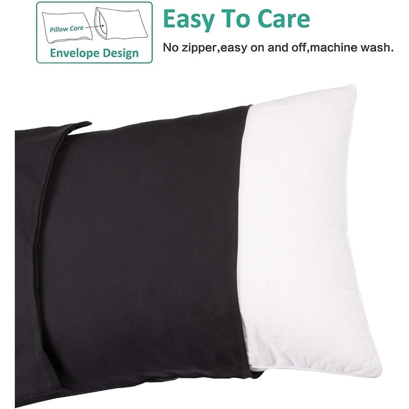 Queen Size Microfiber Pillowcases Soft Breathable Envelope Closure Home Use