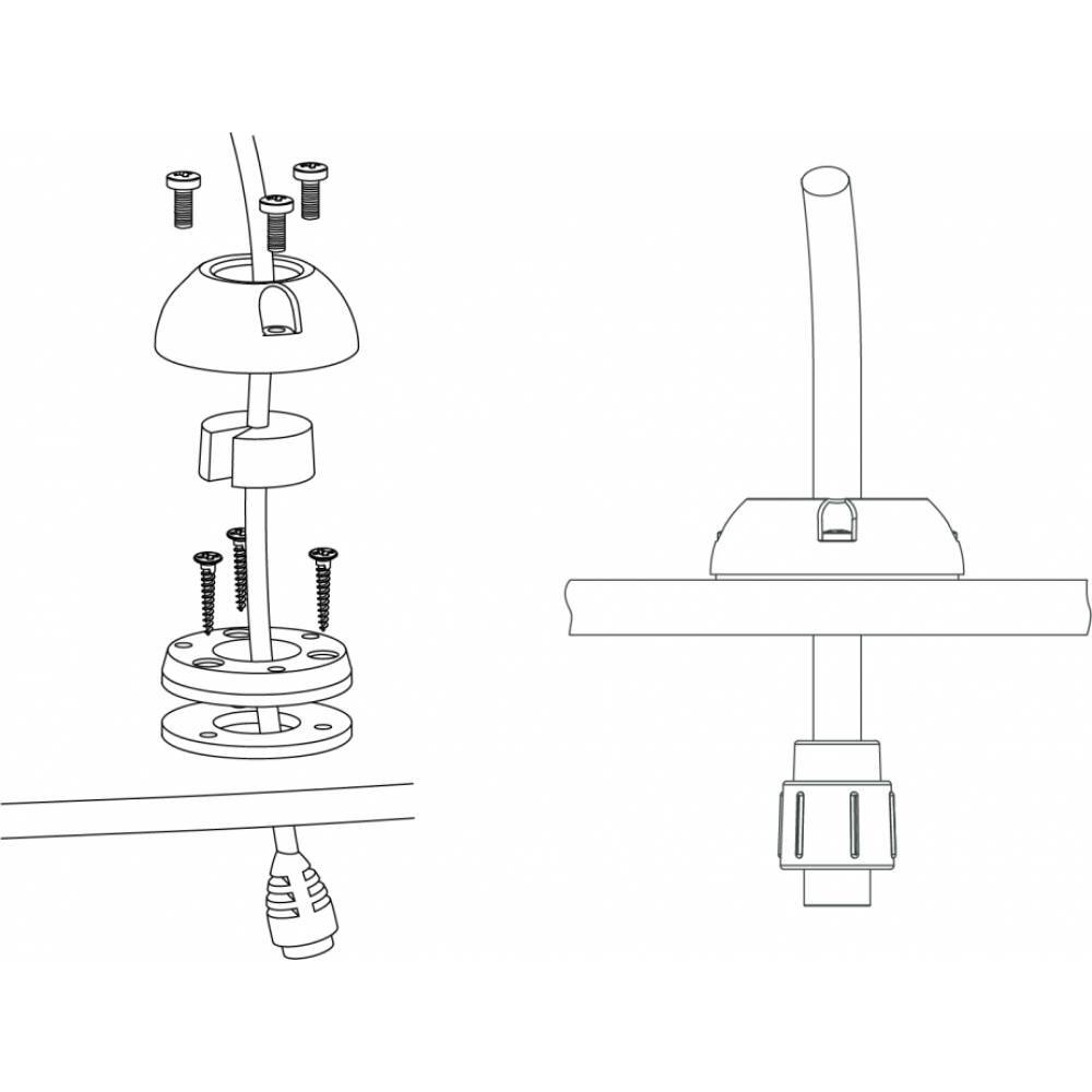 Scanstrut DS21B-P-BLK Vertical Entry Cable Seal, Small, Black