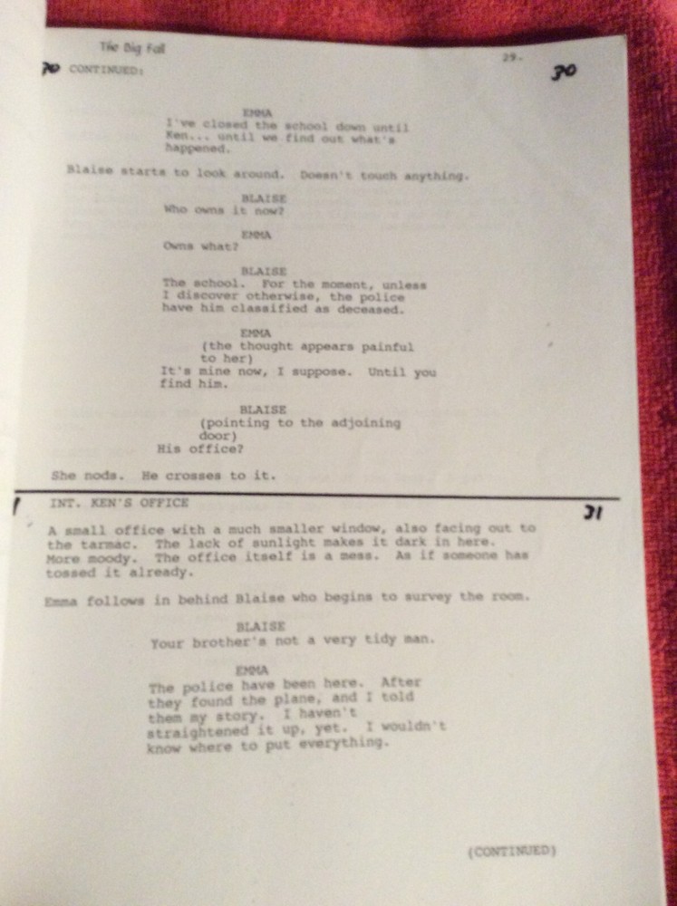 ORIGINAL SCRIPT THE BIG FALL C. THOMAS HOWELL KATHY GRIFFIN WILLIAM APPLEGATE JR