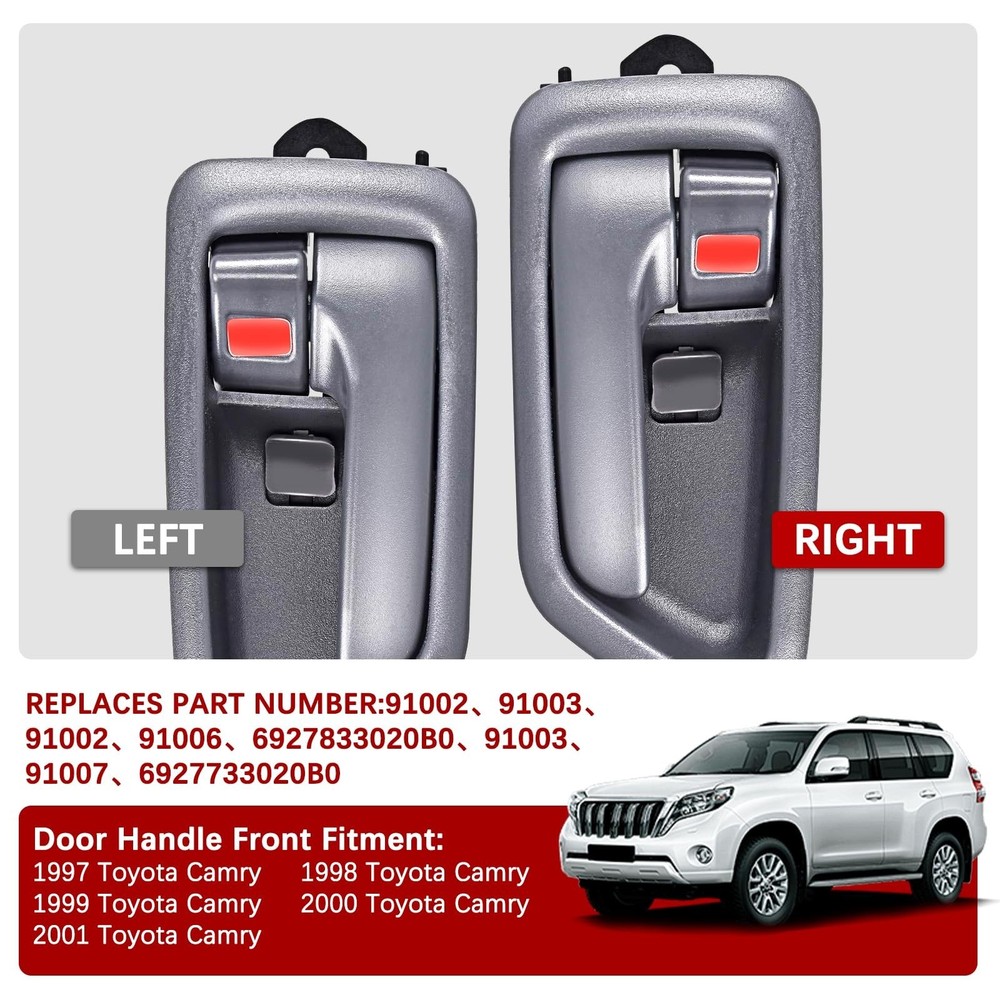 FAERSI 2Pcs Inside Interior Door Handle Front Rear Driver & Passenger Side Re...
