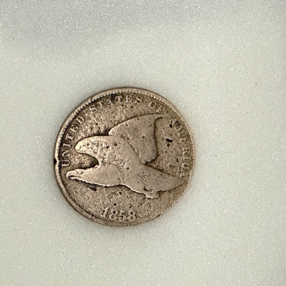 1858 United States Flying Eagle Cent Nice Coin
