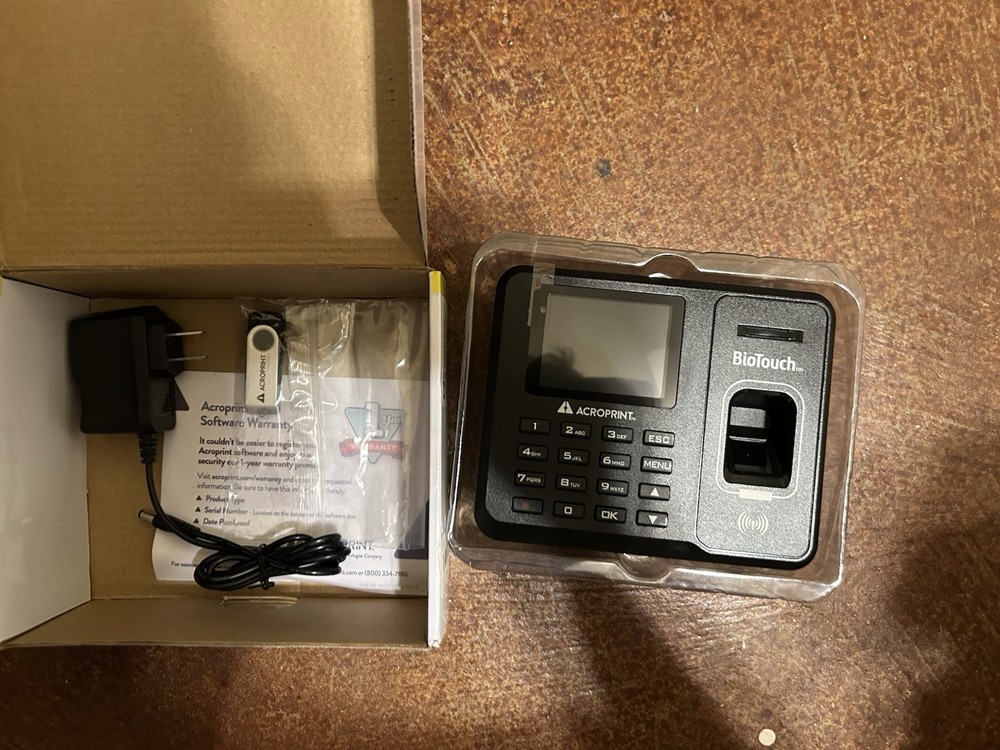 Acroprint BioTouch Biometric Fingerprint Timeclock Excel Report U Disk