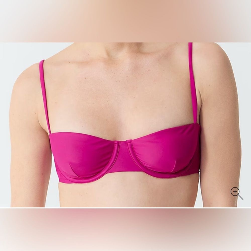 NWT J Crew Bikini Top Green Underwire Strappy Adjustable Size 34C