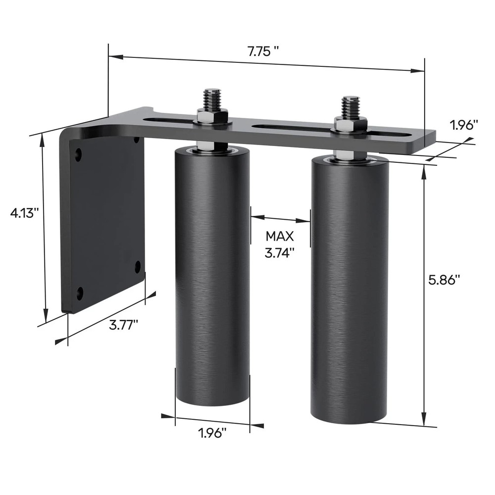 Black Heavy Duty Slide Gate Guide Roller 6" Sliding Gate Roller L Rear Post B...