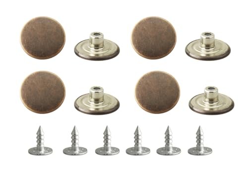 20 Sets 20mm Vintage Brass Jeans Button Replacement Suspender Button Red Bronze