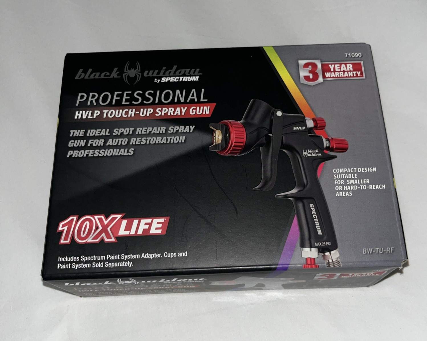 BLACK WIDOW BY SPECTRUM BW-TU-RF Professional HVLP Touch-Up Spray Gun 71090 NEW