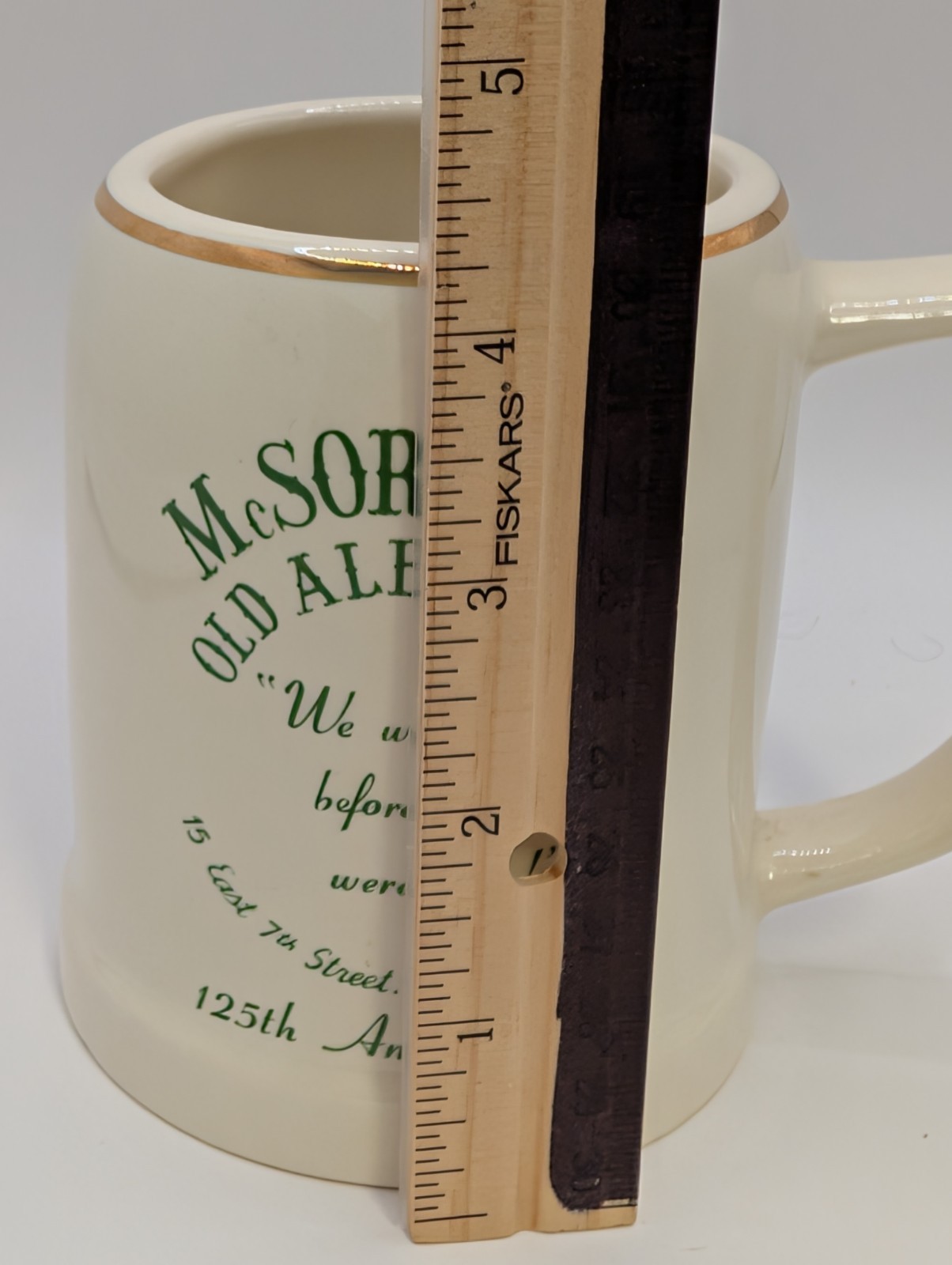 Vintage McSorleys Old Ale House NYC Beer Mug Stein 125th Anniversary