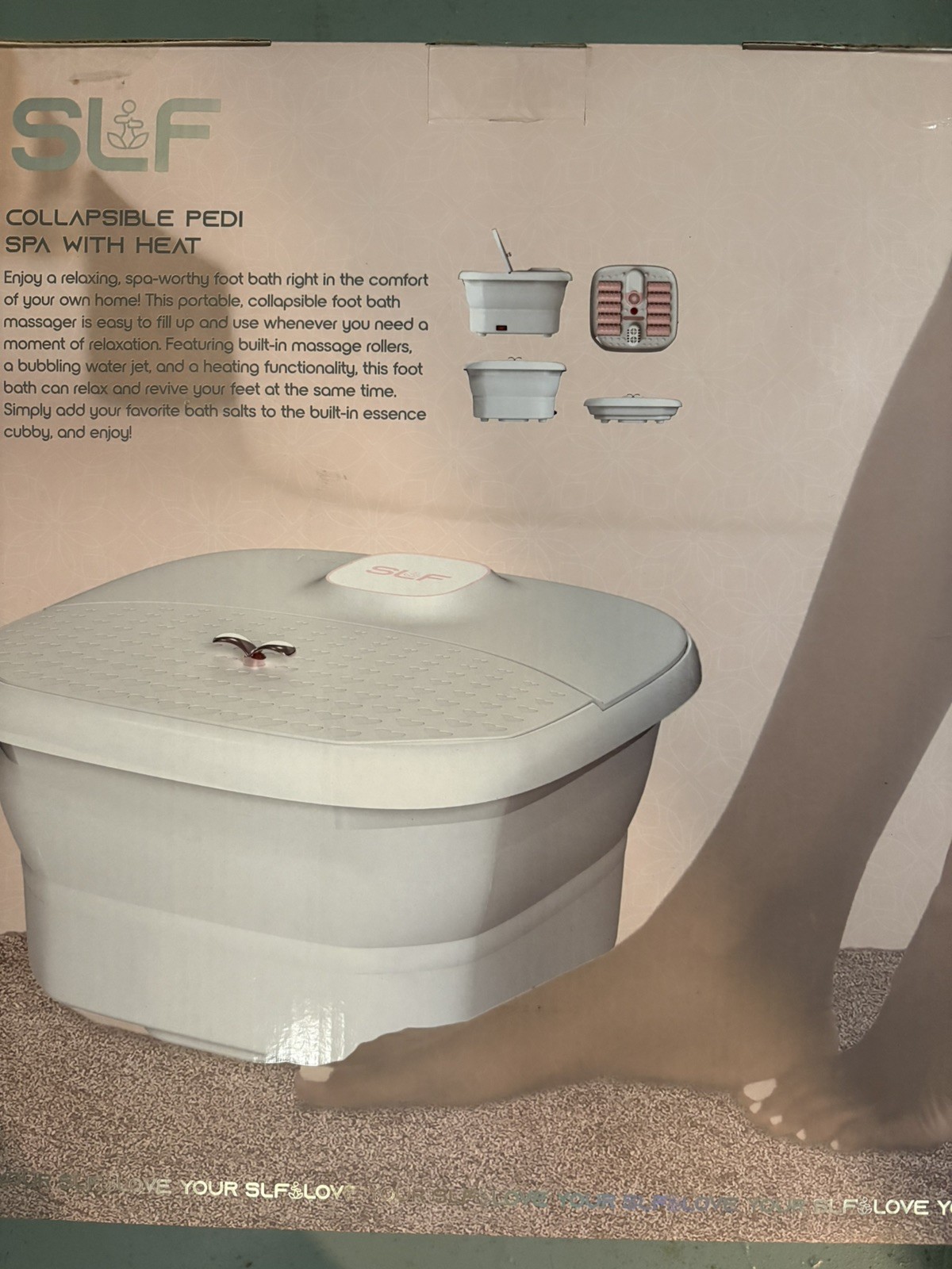 SLF Collapsible Massage Pedi Spa With Heat Bath Bucket