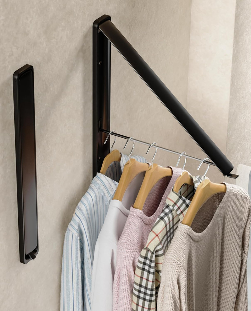 Clothes Drying Rack Wall Mounted, Retractable & Foldable Clothes Hanger for Laun
