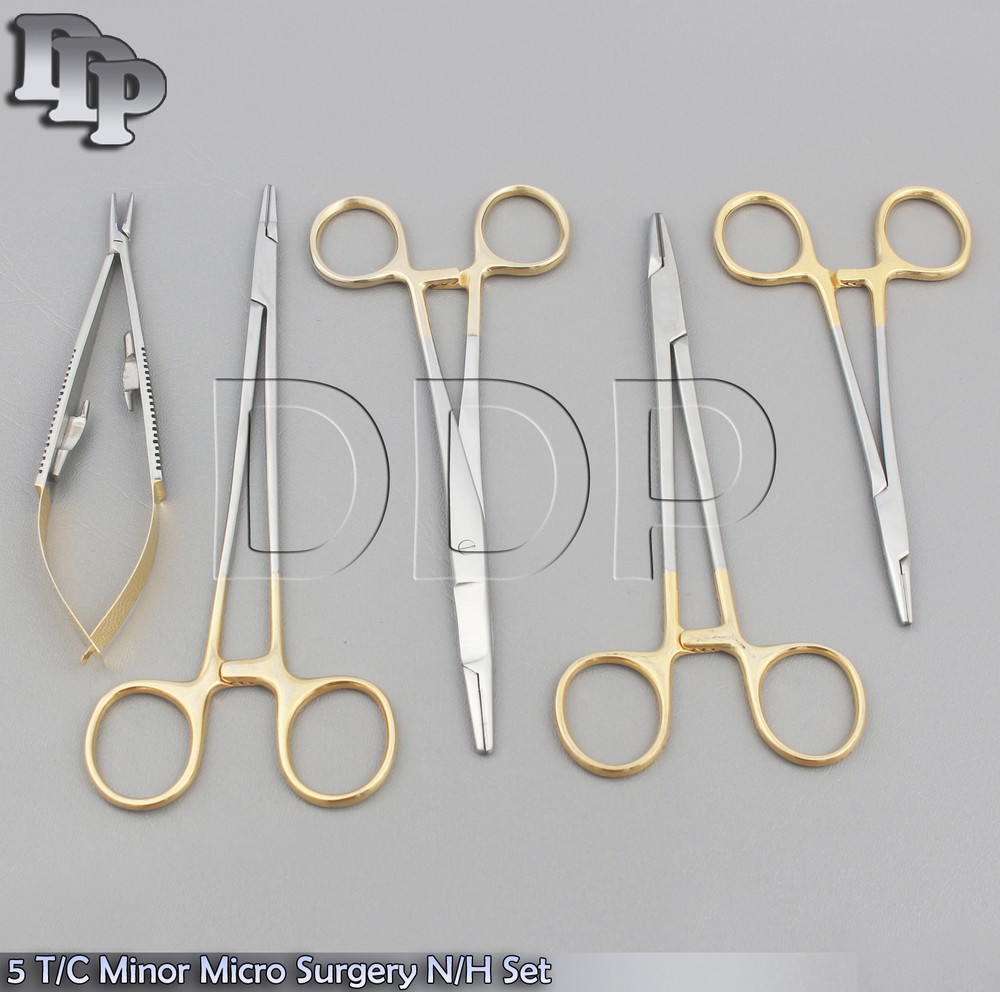 5 T/C ASSORTED MINOR MICRO SURGERY SURGICAL VETERINARY NEEDLE HOLDERS Ds-914