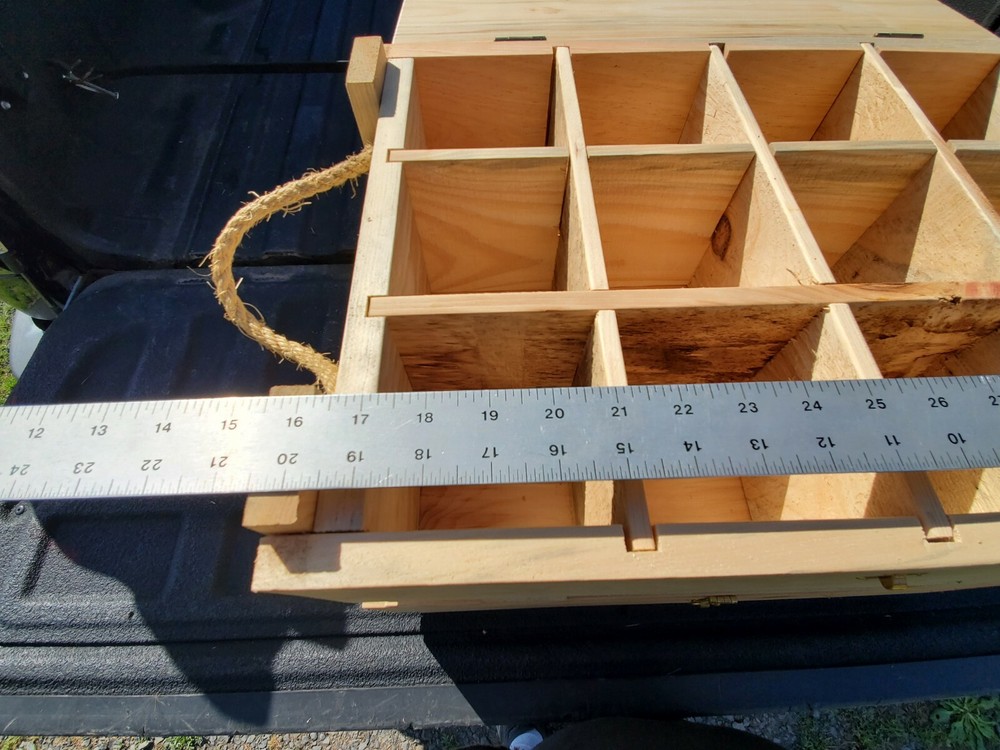 Plain Storage/Ammo Box With Rope Handle and Latching Hasp/Catch