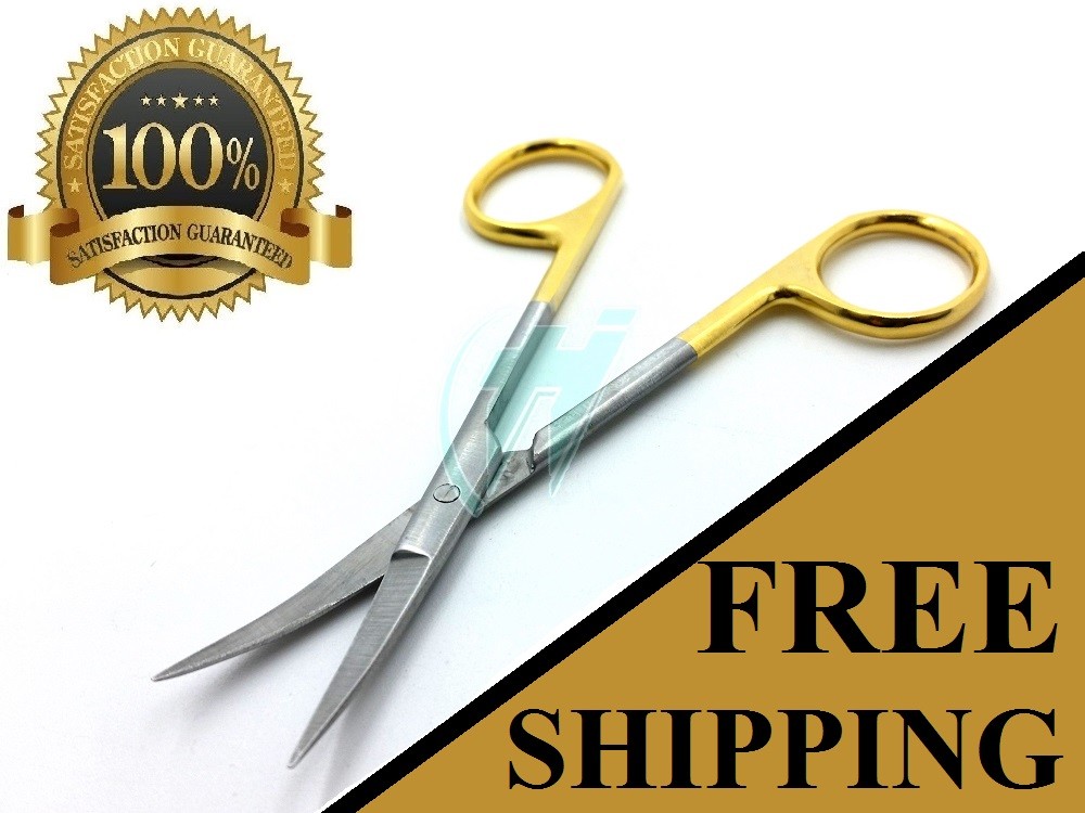 Gold Handle IRIS Micro Dissecting Scissors Curved 4.5"