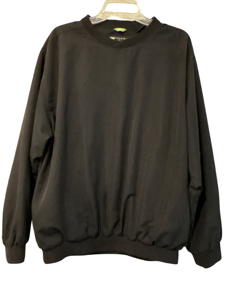 Wedge Windbreaker Black Golf Pullover Size Medium Lightweight Crew Neck