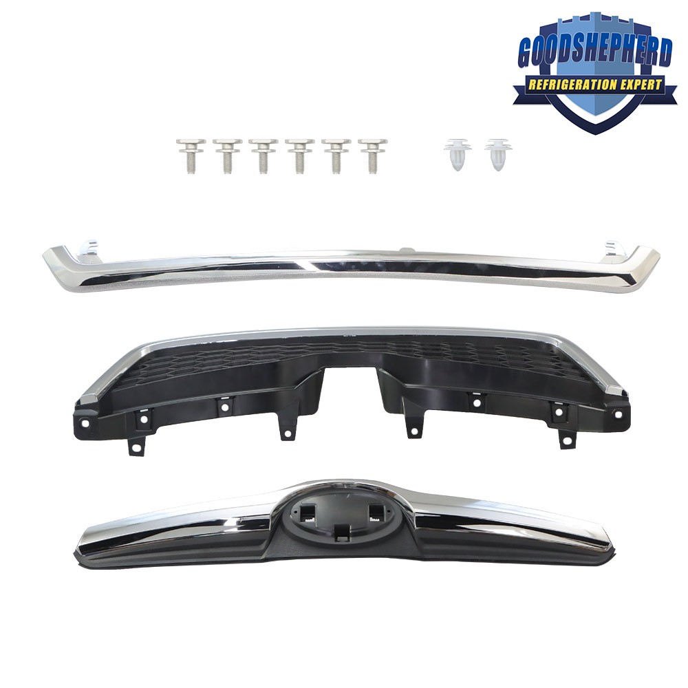 3Pcs For Subaru Forester 2014-2018 Front Bumper Upper Grille Replacement Plastic