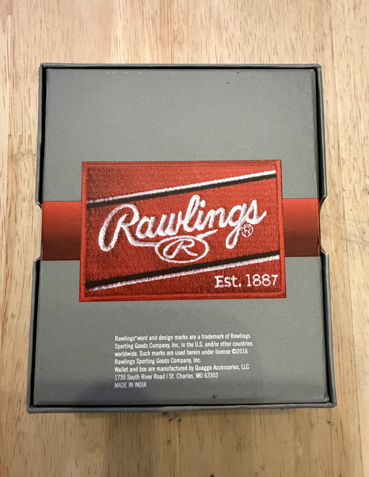 NWT Rawlings Brown Tanned Leather Baseball Stitch Wallet for Men