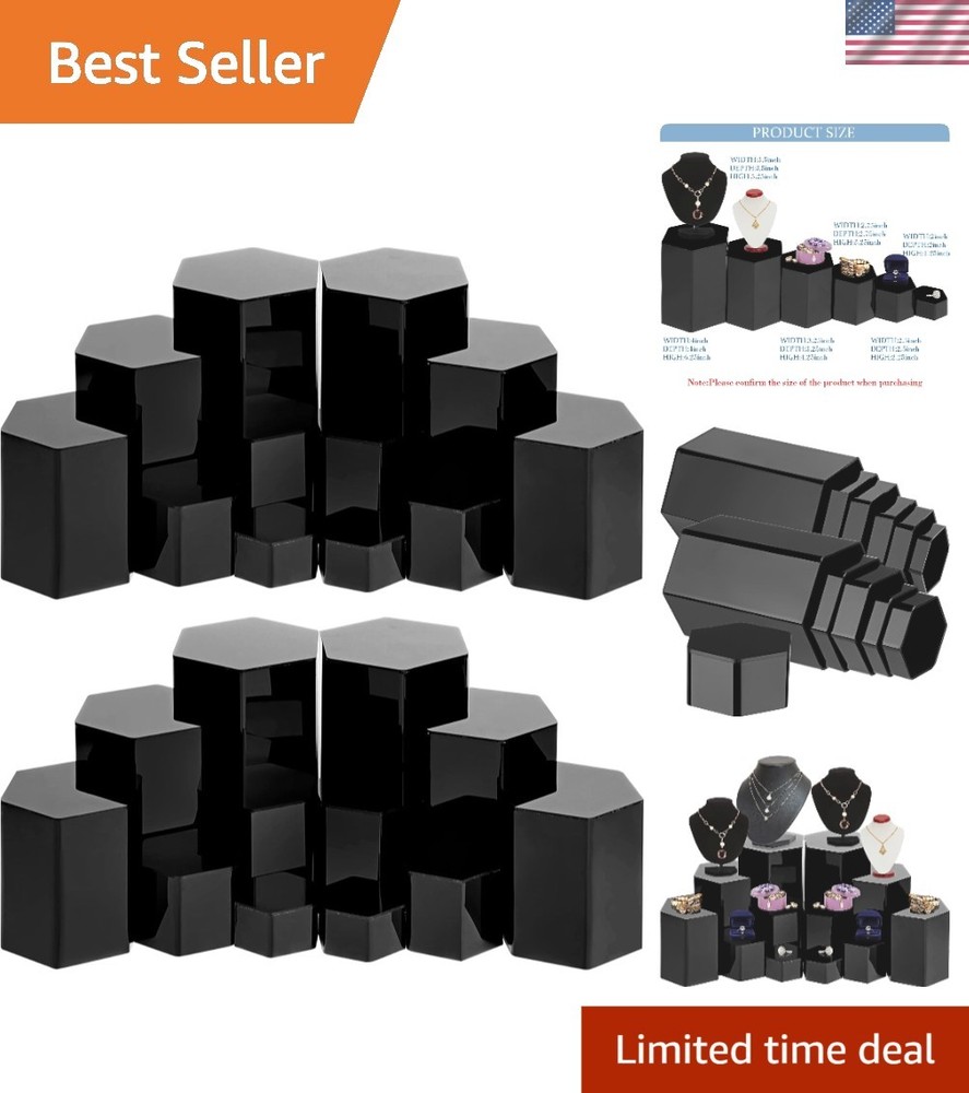 Hexagonal Jewelry Display Risers Hexagonal Market Display Risers Stands Acryl...