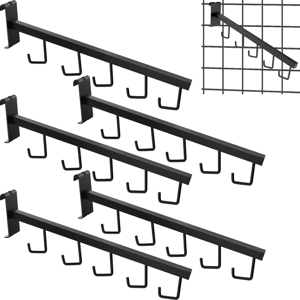 5 Pack Gridwall Waterfall Faceout with 5 Hooks Gridwall Clothes Hanger Gridwall