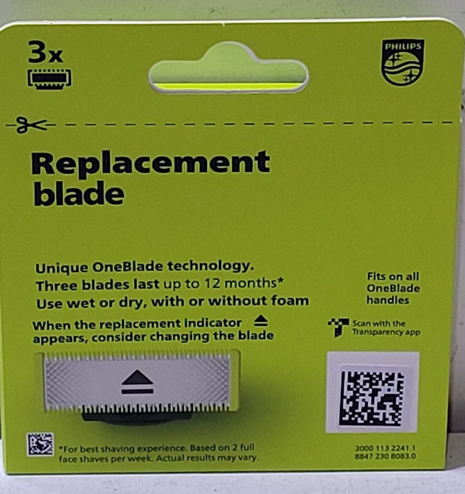 Philips Norelco QP230/80 Replacement Blades - 3 Pack