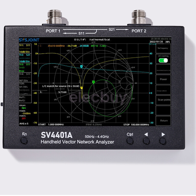 SV4401A 50KHz-4.4GHz Handheld Vector Network Analyzer Antenna Analyzer 7" Screen