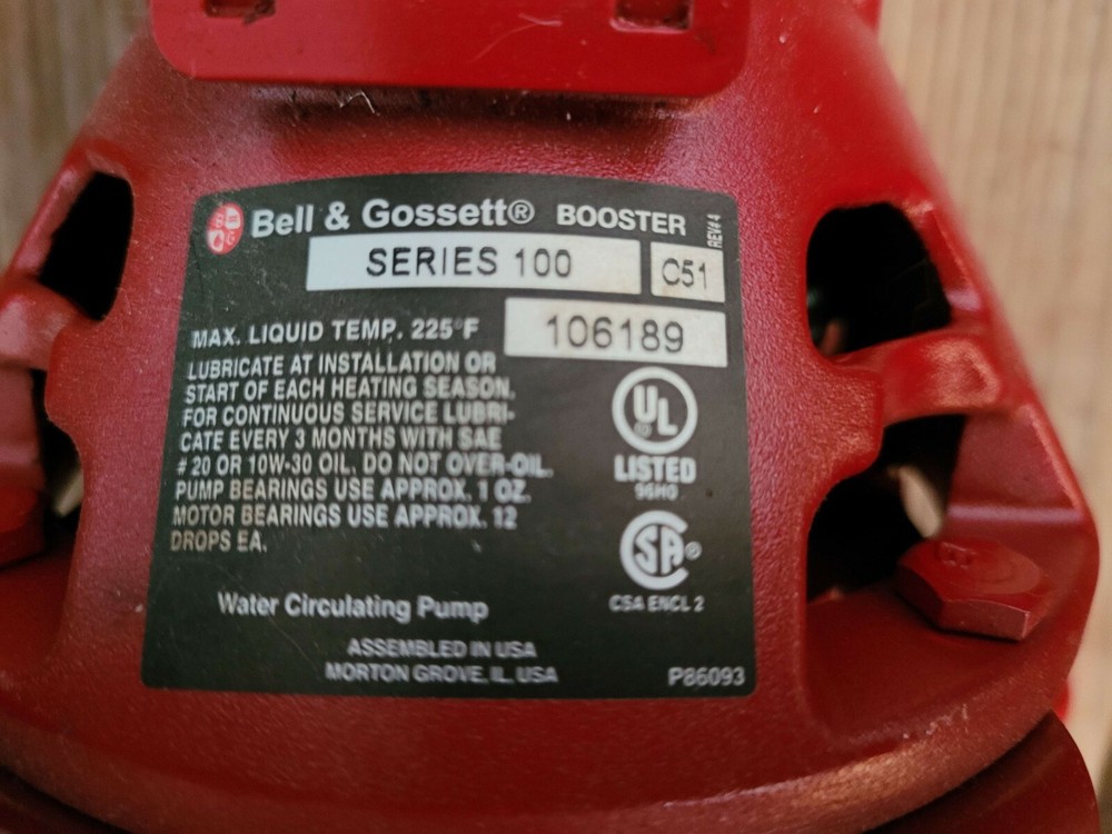 Bell & Gossett Water Circulating Pump