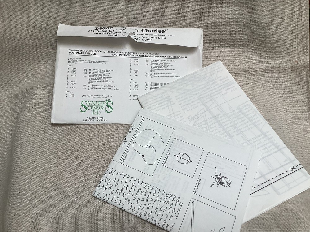 Syndee’s Sewing Pattern Doll Eton Charlee # 24007 Unused