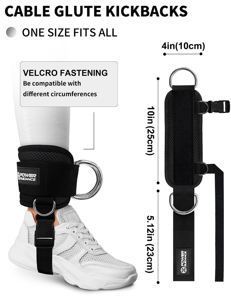 POWER GUIDANCE Ankle Strap for Cable Machine Professional Kickback Ankle