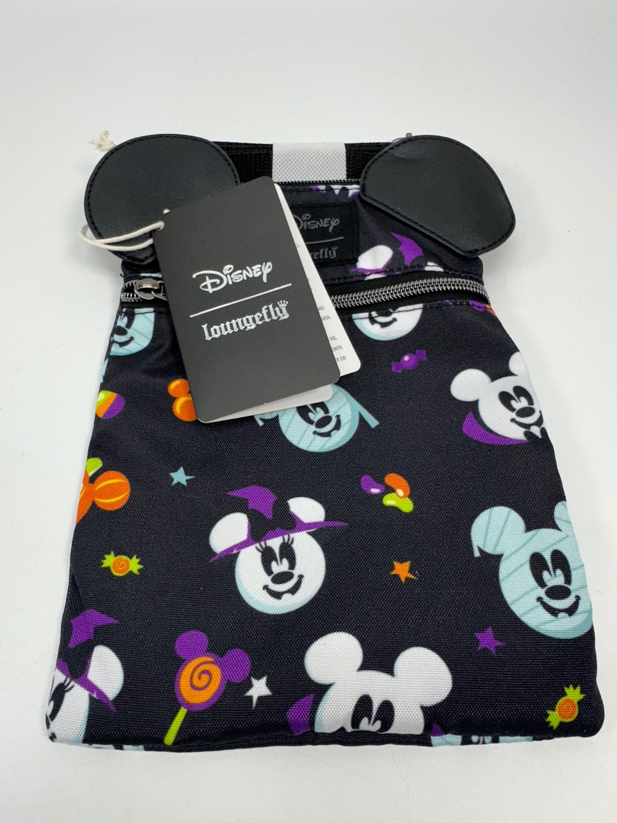 Loungefly Disney Mickey Mouse & Minnie Mouse Halloween Passport Crossbody Bag