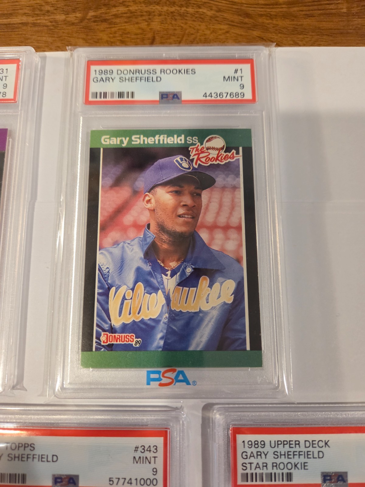 1989 Bowman Topps Fleer Donruss Score Upper Deck (7) RC lot Gary Sheffield PSA 9