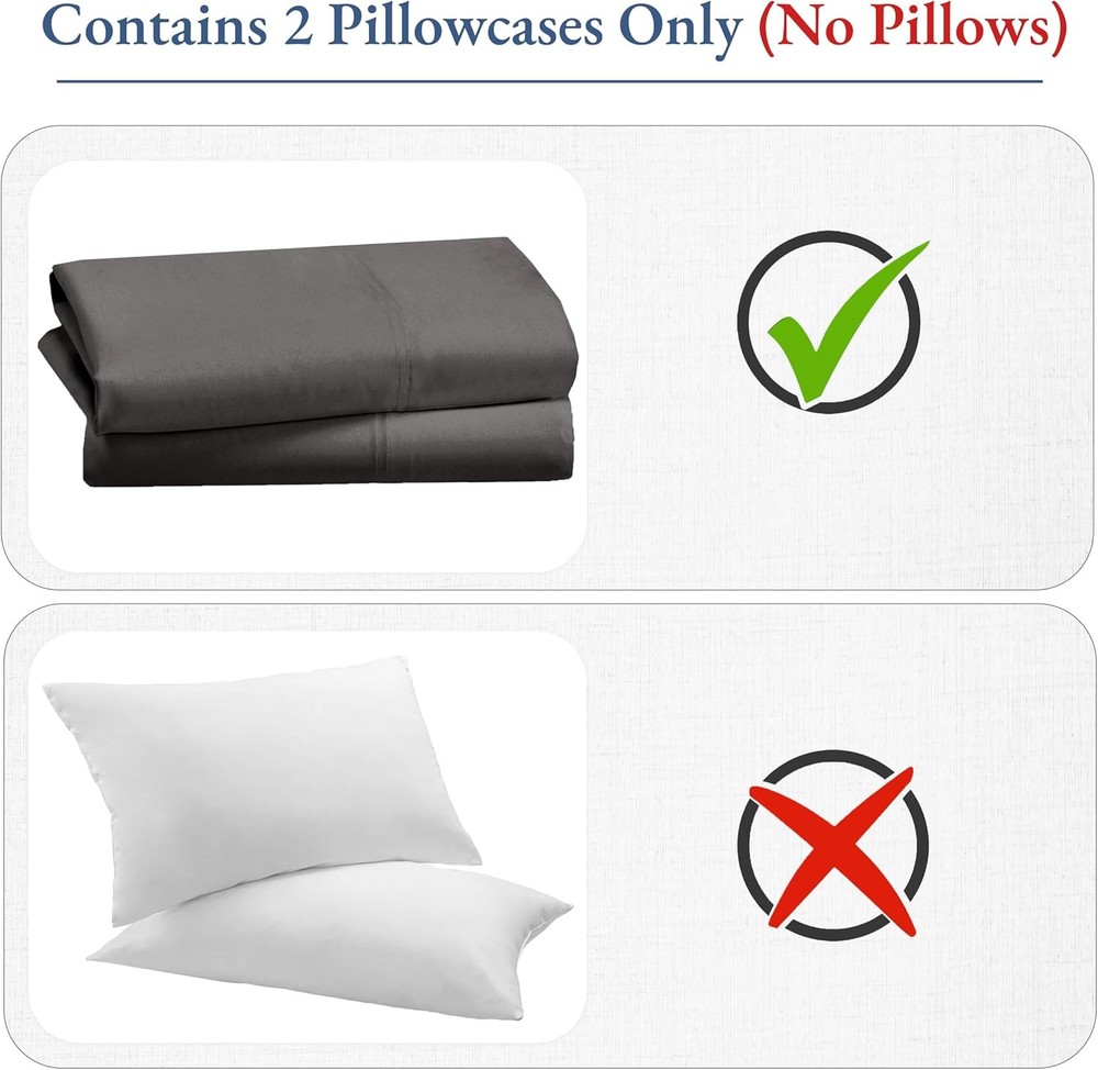 Soft, smooth, and thick, cotton satin fabric, includes 2 pillowcases.