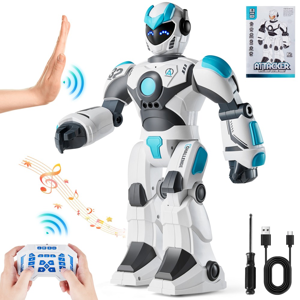 VEVOR RC Robot Toy Talking Dancing Gesture Voice Smart Remote Control Robot